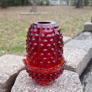 Fenton Art Glass Amberina Hobnail Fairy Light